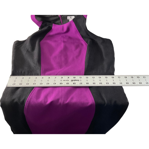 Worthington Women's Dress Size 12 Purple Black Color Block Sleeveless - Picture 5 of 10